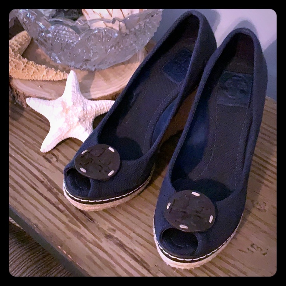 Tory Burch Navy espadrilles.